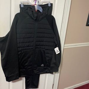 Reebok mens 2 piece active hybrid hooded jacket and matching pant set; size: 3XL